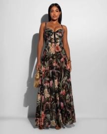 Bombshell Maxi Dress - Midnight Peony at TA3